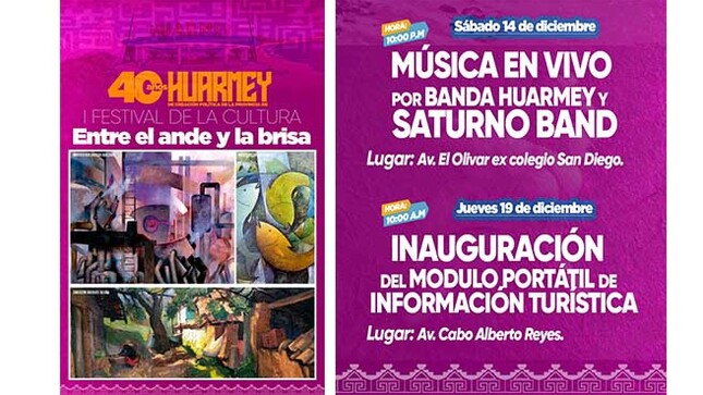 Invitación al 1er festival de la cultura "Entre el Ande y la Brisa".