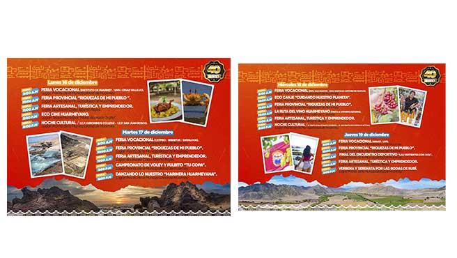Programa oficial por los 40 aniversario de la creación política de la provincia de Huarmey.