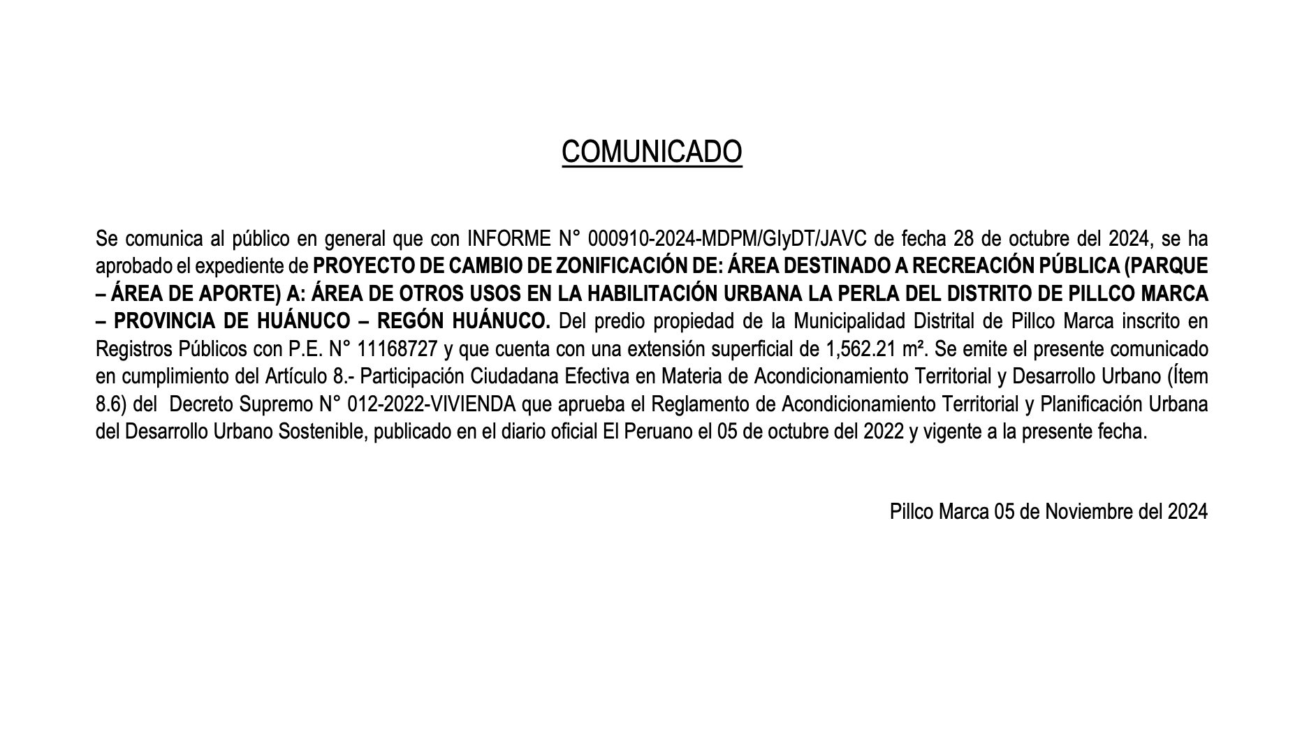 Comunicado