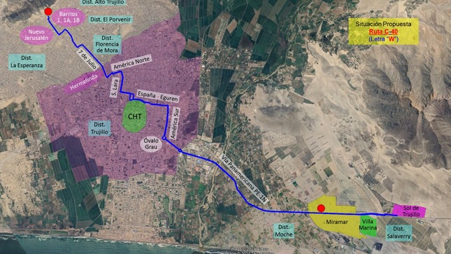 Modifican ruta de transporte urbano para atender a urb. Sol de Trujillo