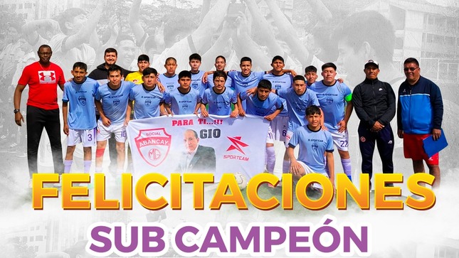 💯 Municipalidad Provincial De Abancay Felicita Al Club Social Abancay Sub-Campeón De La Liga Distrital De Fútbol De Cusco.