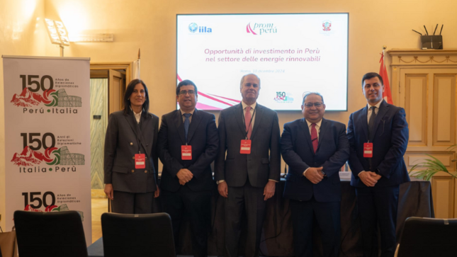 Energías renovables e hidrógeno verde: Perú presenta oportunidades de inversión en Roma