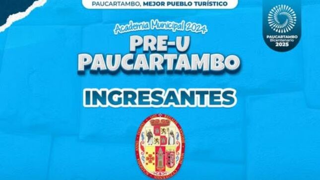 Archivo imagen de Ingresantes a la Unsaac de la Pre-U Paucartambo 2024 en la modalidad de Primera Opción 2025