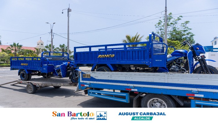 La Municipalidad de San Bartolo adquirió dos nuevas trimotos para mejorar la recolección de residuos orgánicos y maleza, contribuyendo al cuidado del medio ambiente en el distrito.