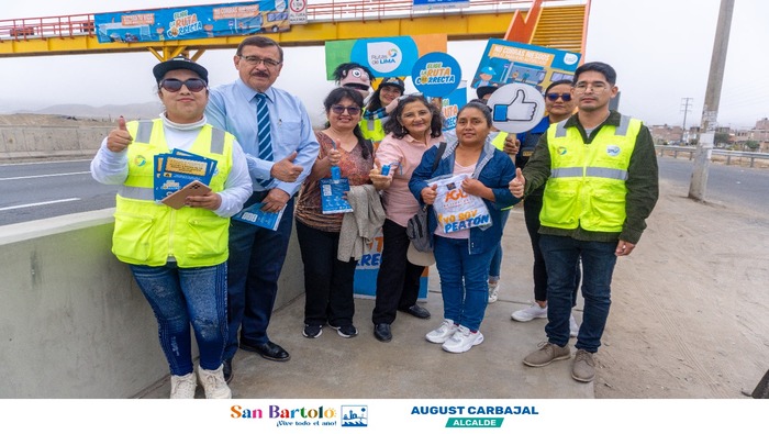 La Municipalidad de San Bartolo, en alianza con Rutas de Lima, llevó a cabo una campaña para promover el uso seguro y responsable del puente peatonal entre los vecinos del distrito.