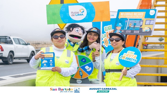 La Municipalidad de San Bartolo, en alianza con Rutas de Lima, llevó a cabo una campaña para promover el uso seguro y responsable del puente peatonal entre los vecinos del distrito.