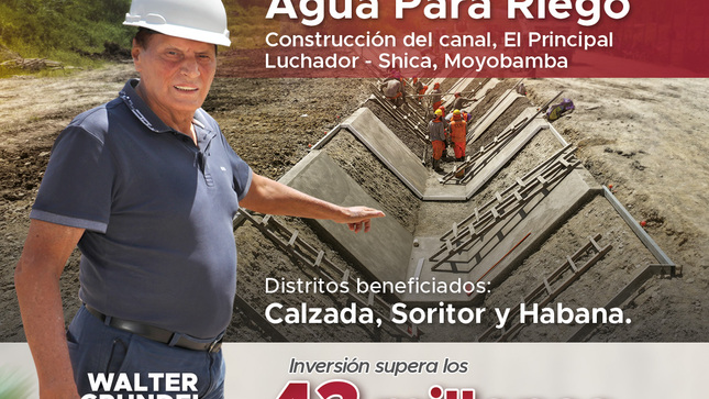 canal de riego El Principal Luchador - Shica 