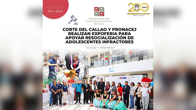 Autoridades de la Corte Superior de Justicia del Callao y Pronacej promueven la resocialización de adolescentes infractores apoyándolos con sus emprendimientos
