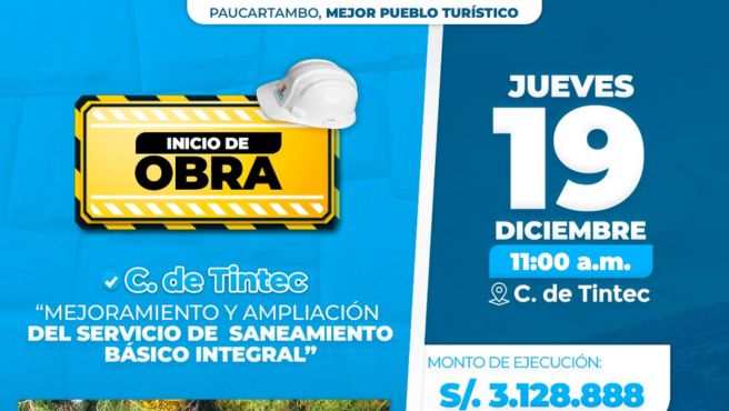 Archivo imagen de Inicio de obra: Mejoramiento y Ampliación del Servicio de Saneamiento básico integral en la Comunidad de Tintec