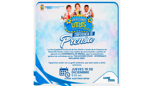 Conferencia de prensa "Vacaciones Útiles - Divertidas e Inclusivas 2025".