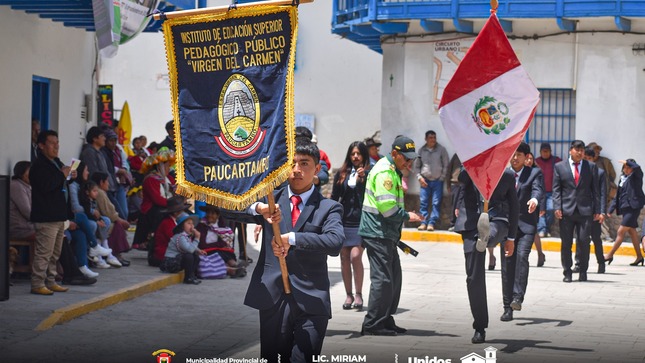 Archivo imagen de La Institución Educativa 50411 San Luis Gonzaga de Paucartambo celebró un nuevo Aniversario con Ceremonia, Izamiento y Desfile Cívico