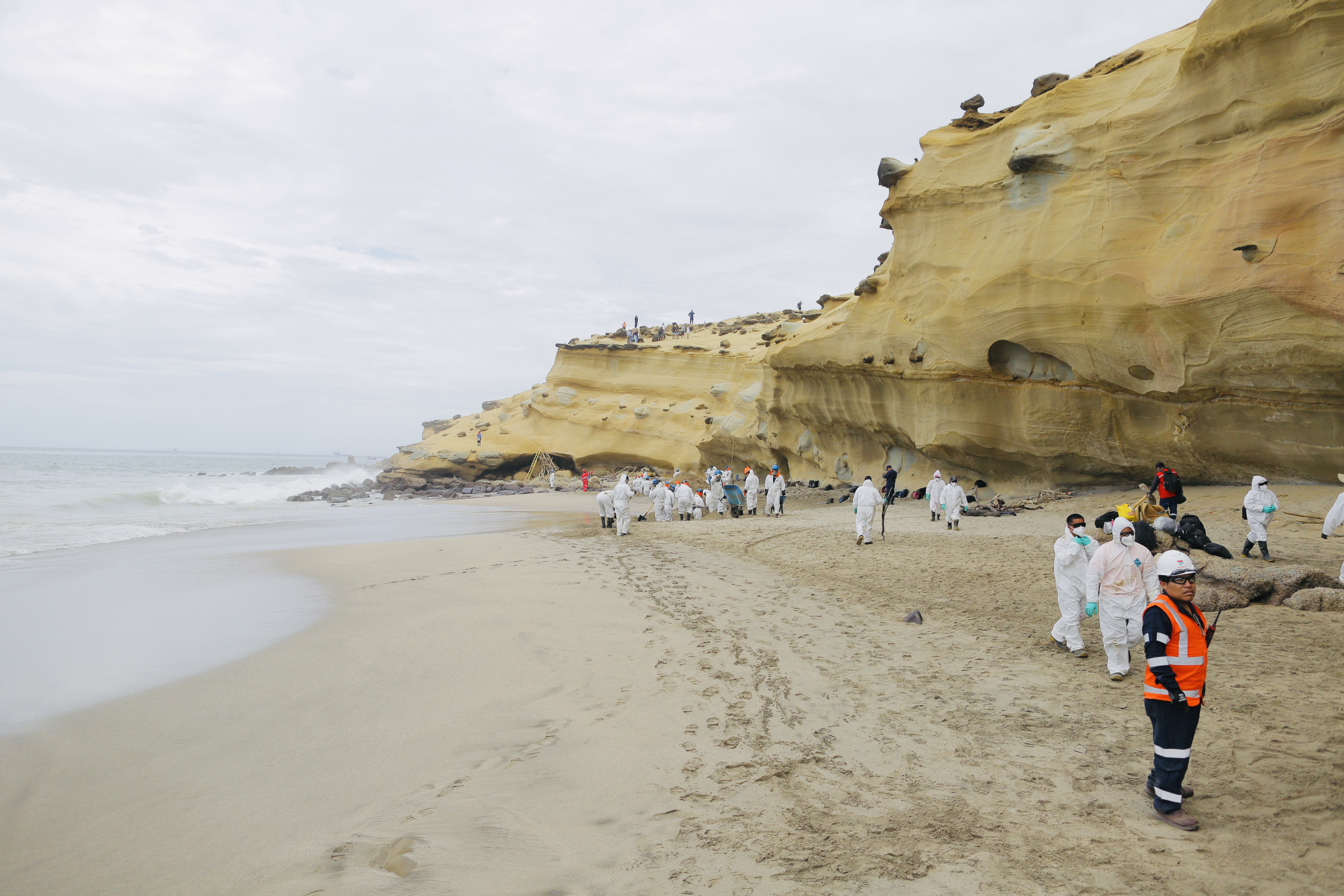 Labores de limpieza en la zona de playa