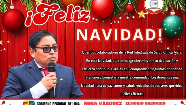 Director Ejecutivo de la RIS Chilca Mala expresa su saludo en esta Navidad