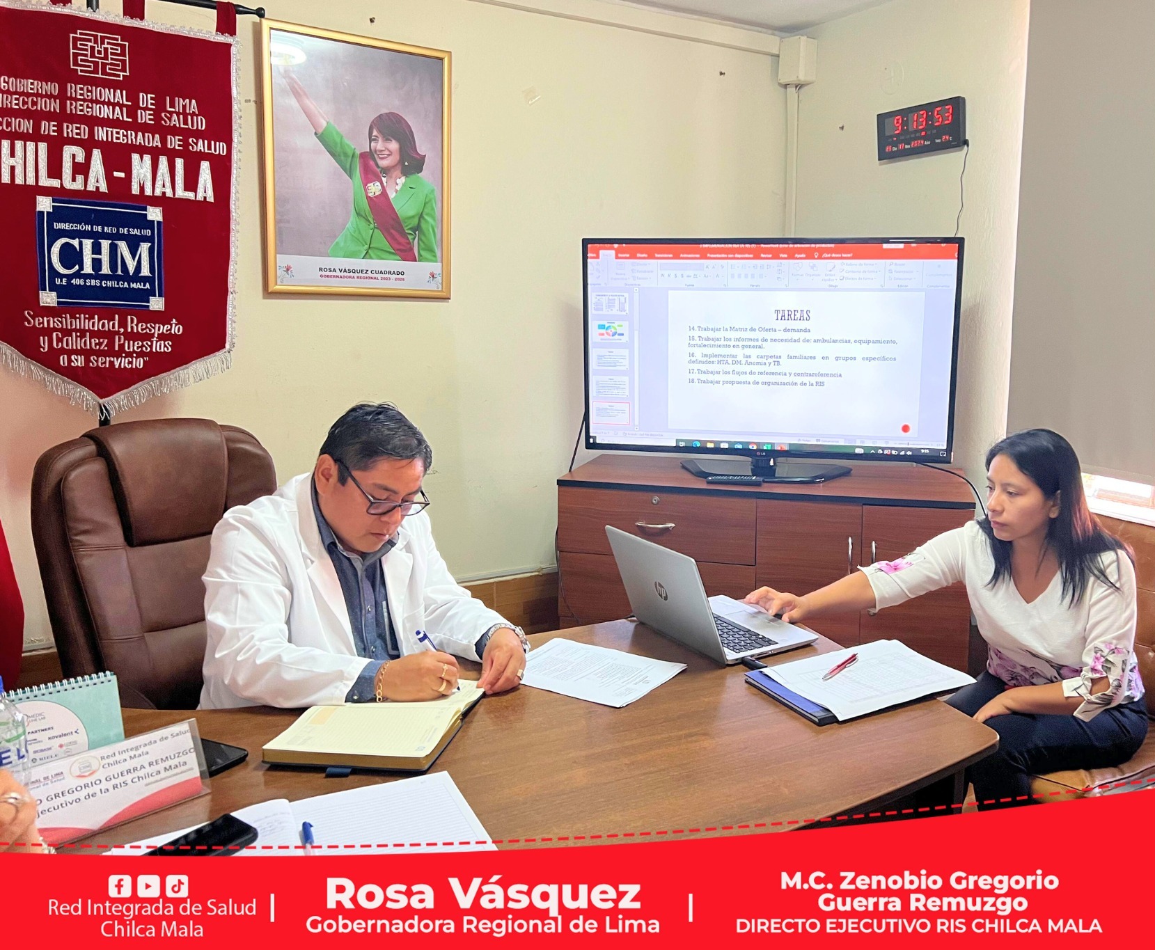 Director Ejecutivo de la RIS Chilca Mala sostiene importante reunión con su equipo de gestión