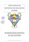 Vista preliminar de documento TEXTO UNICO DE SERVICIOS NO EXCLUSIVOS (TUSNE)