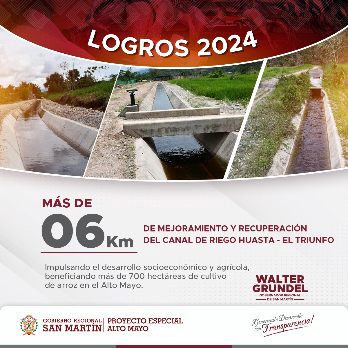 mejoramiento y recuperación del canal de riego Huasta - El Triunfo