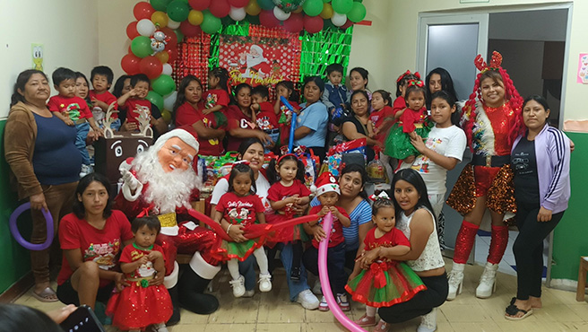 Programa social de ludoteca del Sector Ampliación La Victoria, realizó la llegada de la navidad con Show Infantil y chocolatada.