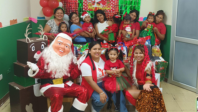 Programa social de ludoteca del Sector Ampliación La Victoria, realizó la llegada de la navidad con Show Infantil y chocolatada.