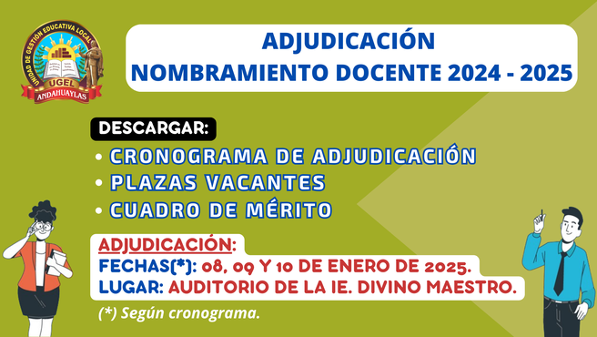 Adjudicación nombramiento docente 2024-2025