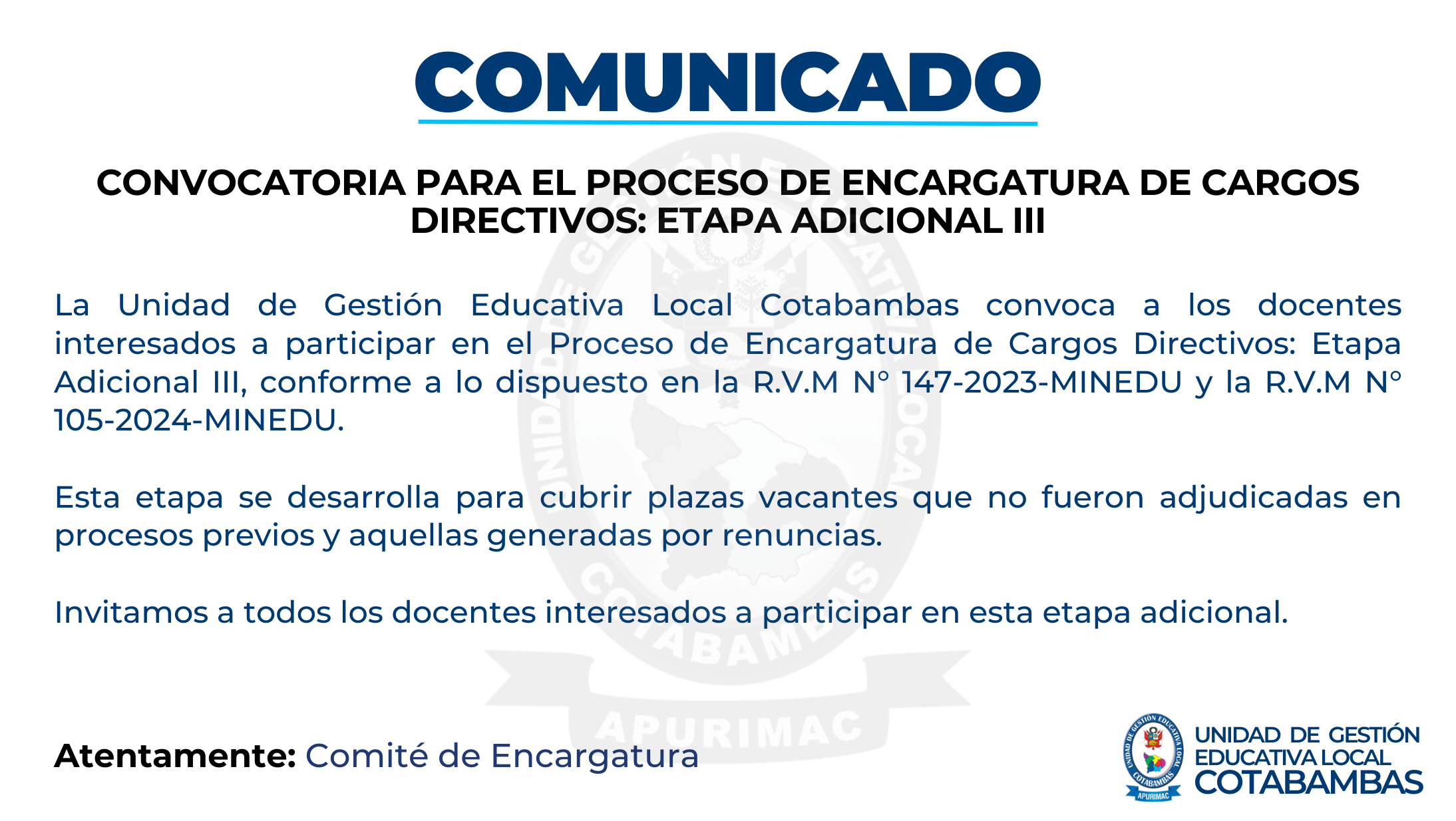 Comunicado Encargatura
