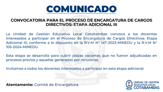 Comunicado Encargatura
