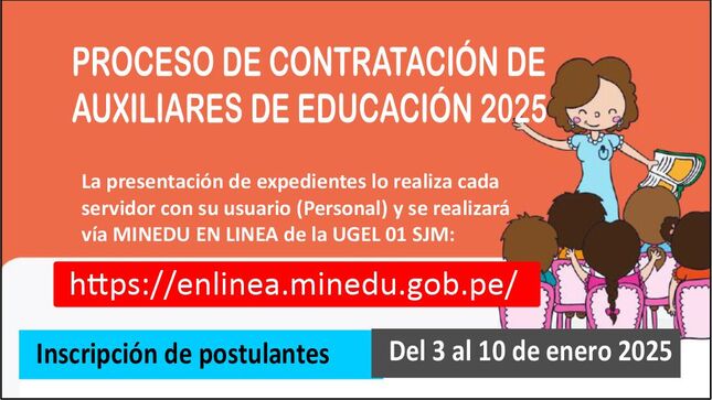 Cronograma del Proceso de Contratación de Auxiliares de Educación 2025
