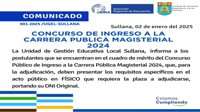Comunicado N°01-2025