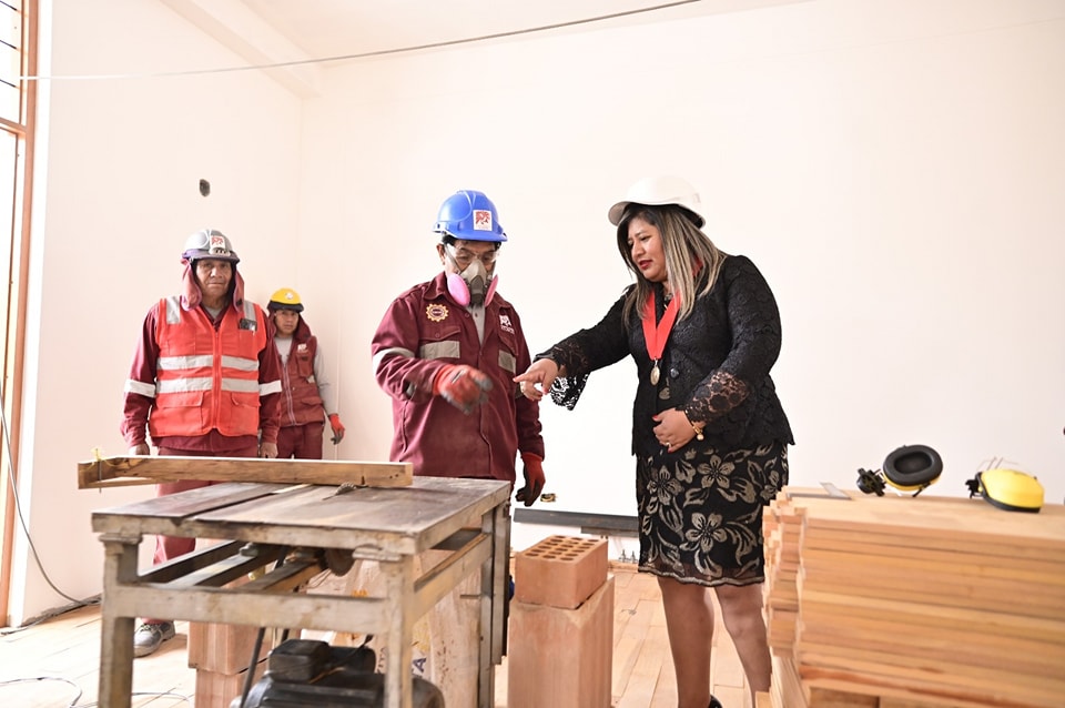 Presidenta de la Corte de Cusco supervisa avances de la nueva sede judicial en Quispicanchi
