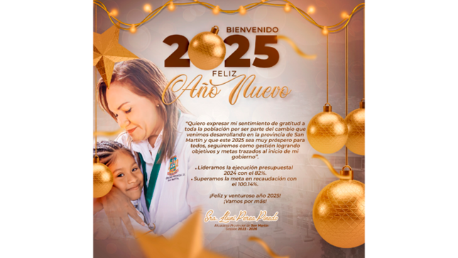 Feliz Año Nuevo 2025 querida provincia de San Martín.
