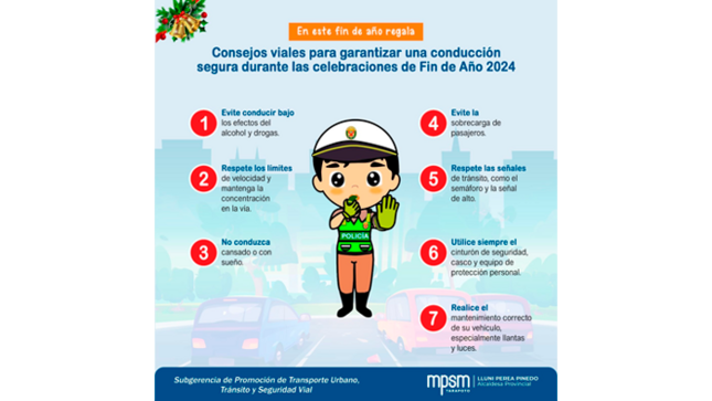 07 consejos para garantizar una conducción más segura para las fiestas de fin de año 2024.