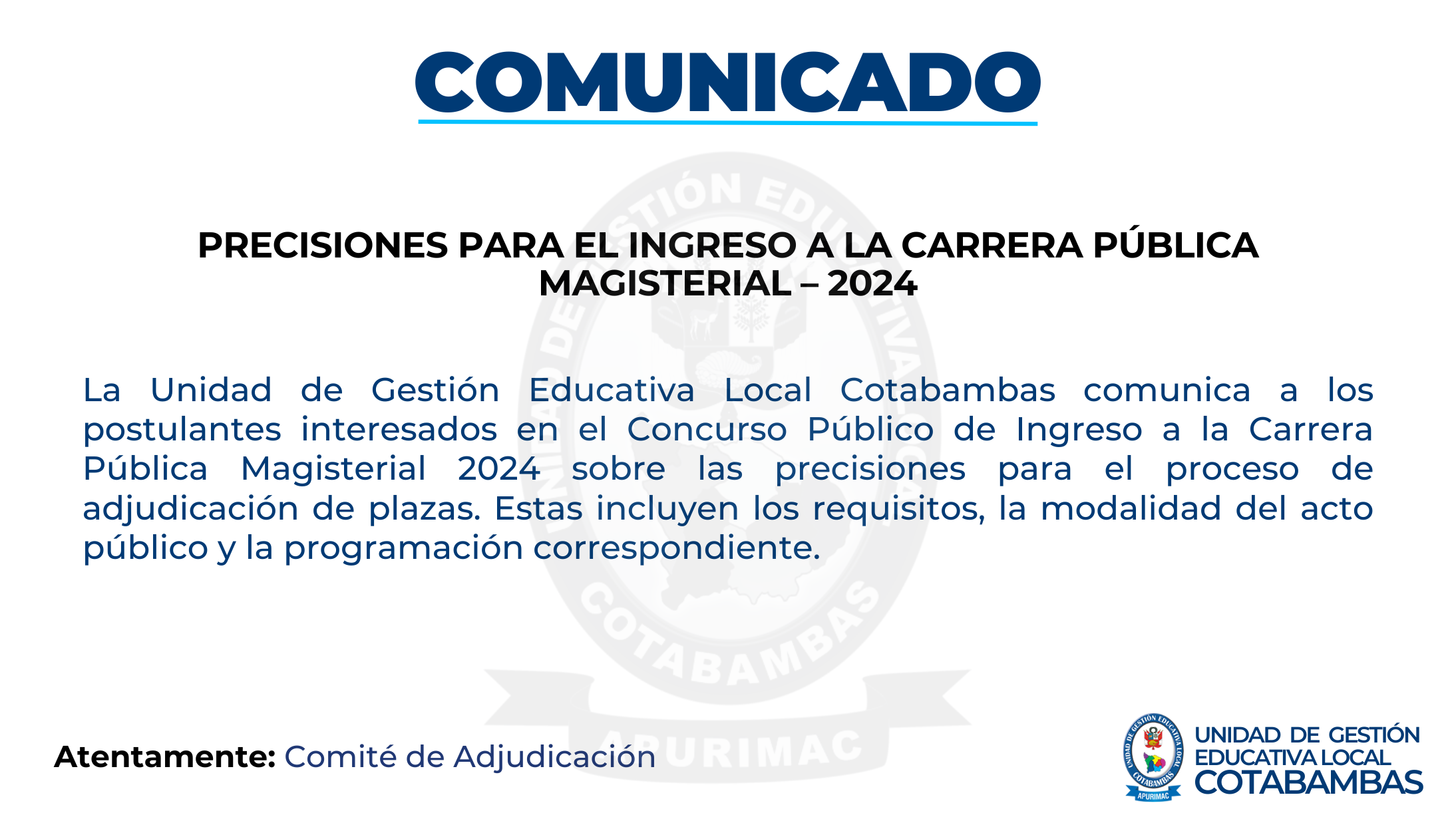 COMUNICADO PRESICIONES