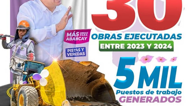 💯En Dos Años De Gestión: Alcalde Raúl Peña Ejecutó Más De 30 Proyectos Clave Para Abancay.
