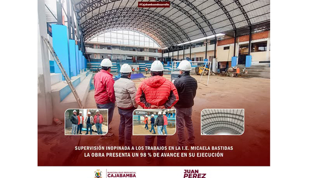 Supervisión inopinada a los trabajos en la i.e. micaela bastidas