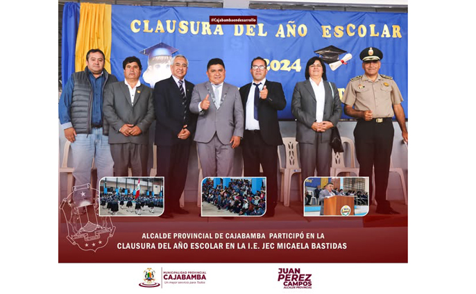 Alcalde provincial participó en la clausura del año escolar en la I.E. JEC Micaela Bastidas