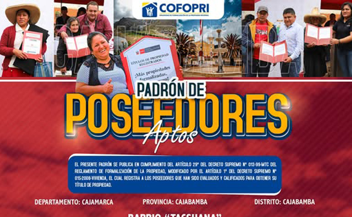Proceso de formalización de predios en la Provincia de Cajabamba