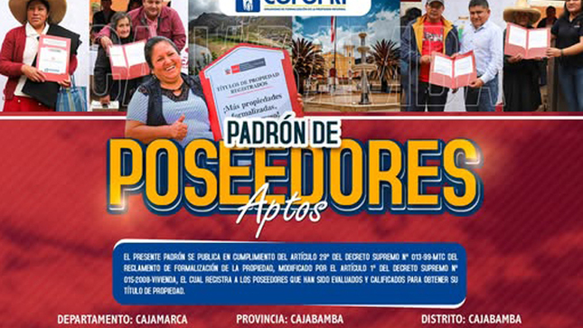 Proceso de formalización de predios en la Provincia de Cajabamba 