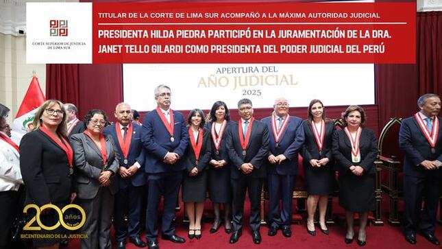 Presidenta Hilda Piedra participó en la juramentación de la Dra. Janet Tello Gilardi como presidenta del Poder Judicial