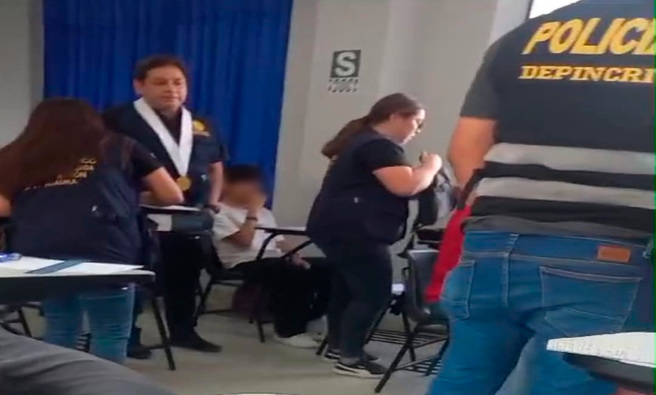 En una acción entre el Ministerio Público y la UNJFSC, se logró la intervención del docente Jesús Estupiñán Nicho, denunciado por una estudiante por el presunto delito de acoso sexual.