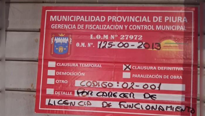 Por incumplir normas municipales