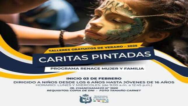 🗓 Inicio: 03 de febrero
👦👧 Dirigido a: Niños desde 6 años hasta jóvenes de 16 años
⏰ Horario: Lunes y Miércoles (de 9:00 a.m. a 12:45 p.m.)
📍 Ubicación: Jr. Chanchamayo N° 1020
📝 Requisitos: Copia de DNI y foto tamaño carné.
¡No te pierdas la oportunidad de realizar arte y hacer nuevos amigos! ¡Te esperamos! 🌈❤️