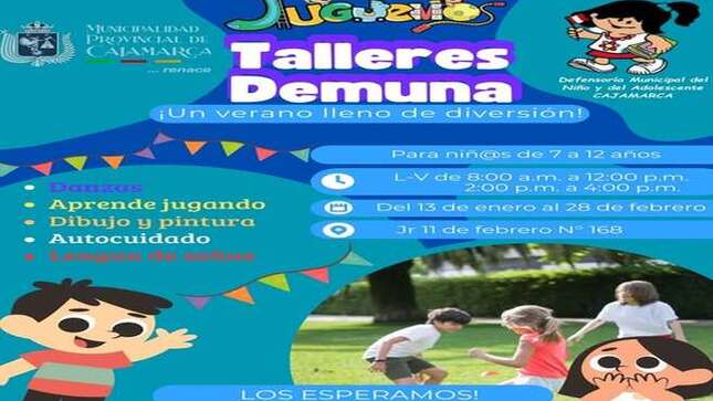 🗓 Fechas: Del 13 de enero al 28 de febrero
🕗 Horarios: Lunes a Viernes
8:00 a.m. a 12:00 p.m.
2:00 p.m. a 4:00 p.m.
📍 Ubicación: Jr 11 de febrero N° 168
Actividades:
Danzas
Aprende jugando
Dibujo y pintura
Autocuidado
Lengua de señas
¡Te esperamos para disfrutar y aprender juntos! 🎉❤️