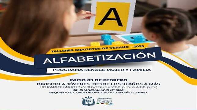 🗓 Inicio: 03 de febrero
👩‍🎓 Dirigido a: Jóvenes desde 18 años en adelante
⏰ Horarios: Martes y Jueves, de 2:00 p.m. a 4:00 p.m.
📍 Ubicación: Jr. Chanchamayo N° 1020
📝 Requisitos: Copia de DNI y foto tamaño carné.
¡No dejes pasar la oportunidad de aprender y crecer! ¡Te esperamos con entusiasmo! 🌟❤️