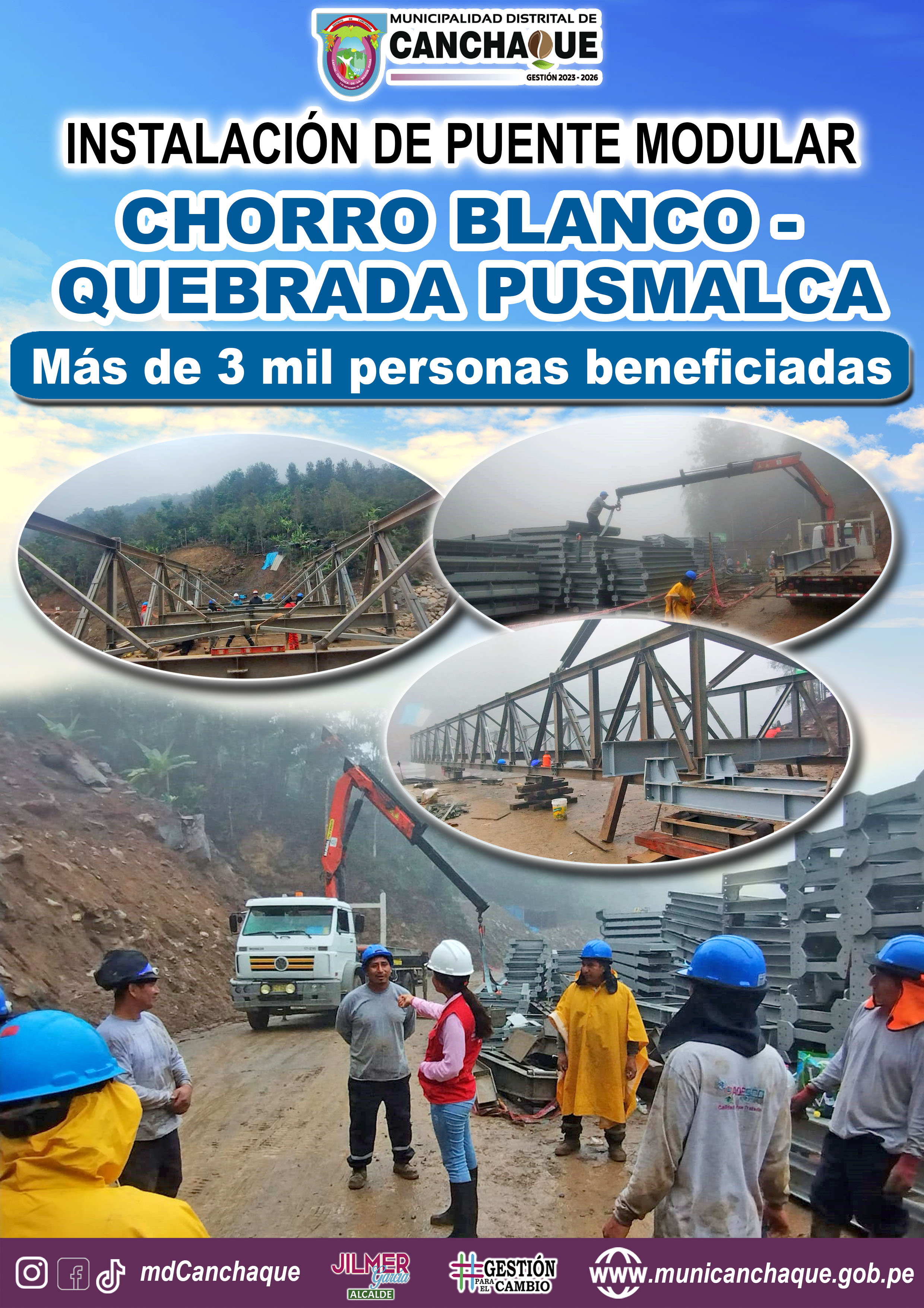 INSTALACIÓN DE PUENTE MODULAR quebrada Chorro Blanco - Pusmalca