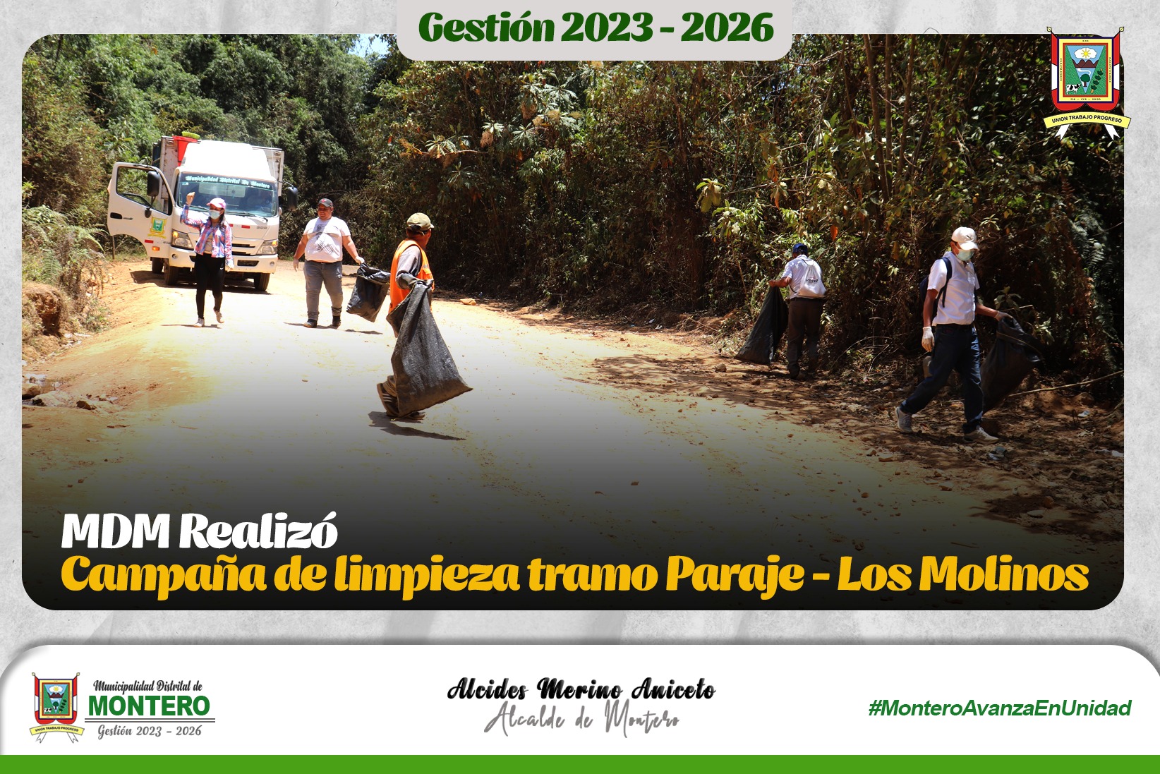 𝐌𝐃𝐌 Realizo una Campaña de Limpieza en el Tramo de la Carretera Paraje -Los Molinos