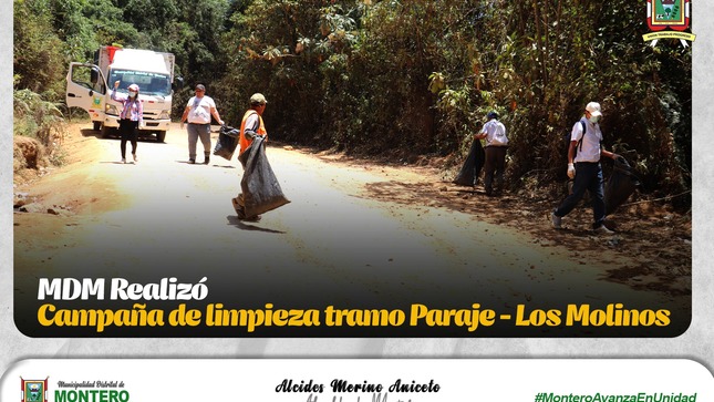 𝐌𝐃𝐌 Realizo una Campaña de Limpieza en el Tramo de la Carretera Paraje -Los Molinos 