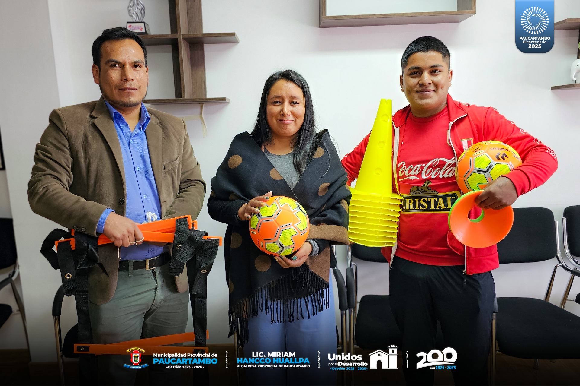 Archivo imagen de Alcaldesa de la MPP Lic. Miriam Hancco Huallpa brinda apoyo a destacado Deportista Paucartambino