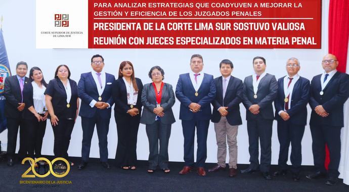 Valiosa reunión sostuvo la presidenta de la Corte de Lima Sur con jueces penales