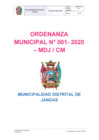 Vista preliminar de documento ORDENANZA MUNICIPAL Nº 001-2020-MDJ/CM