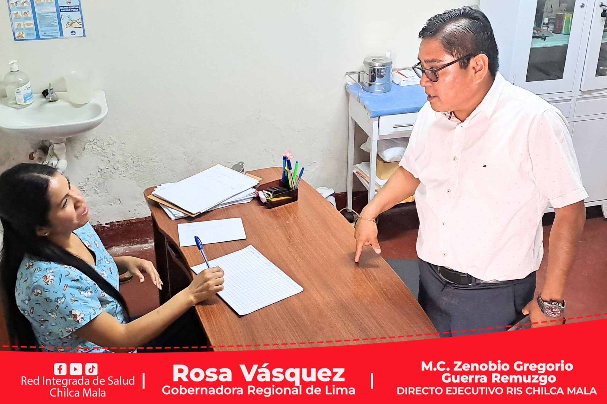 Director Ejecutivo M.C. Zenobio Gregorio Guerra Remuzgo supervisa permanencia de personal asistencial en los establecimientos de salud.
