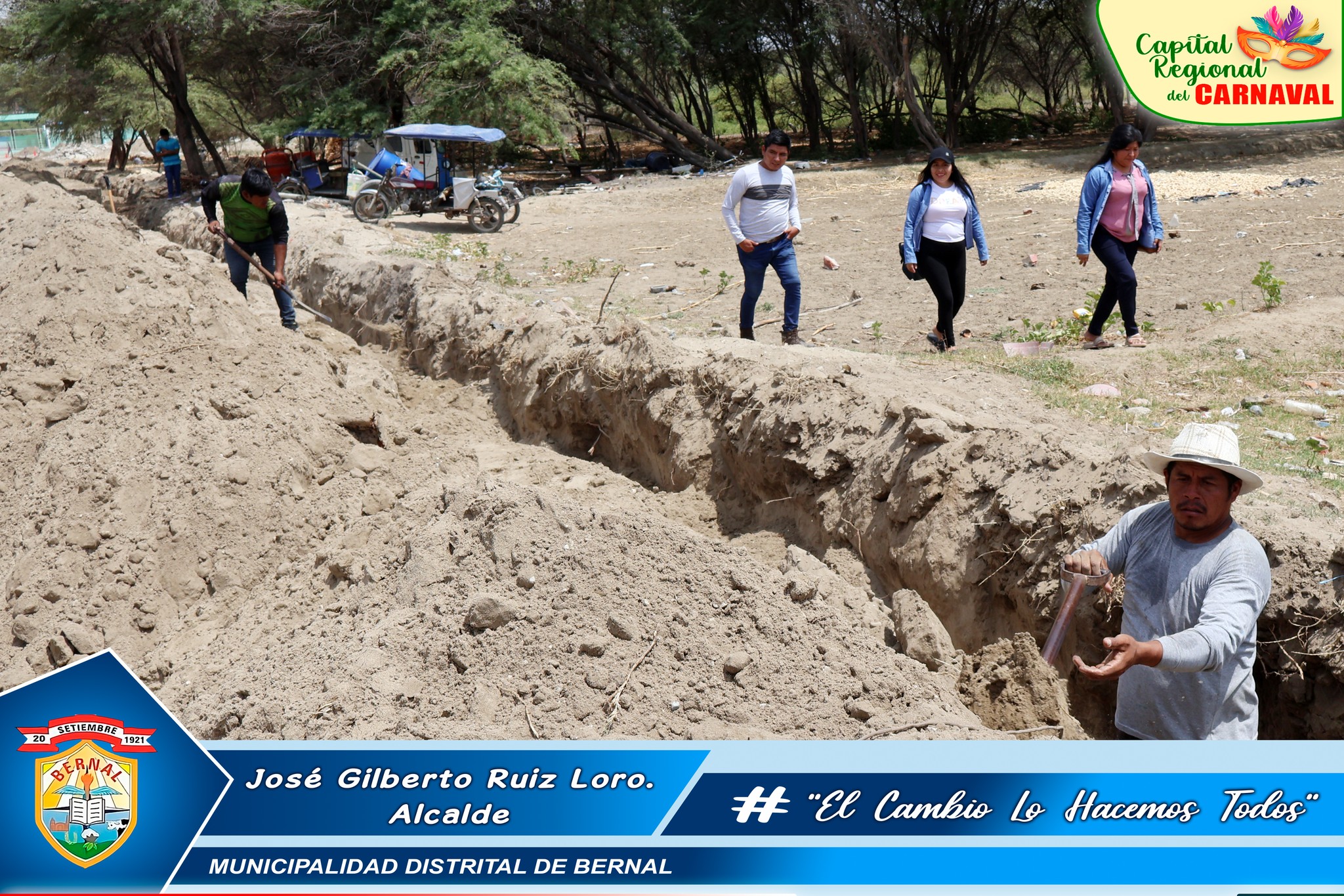 Municipalidad de Bernal ejecuta trabajos para mejorar la presiรณn del servicio de agua potable para el caserรญo de Santo Domingo.